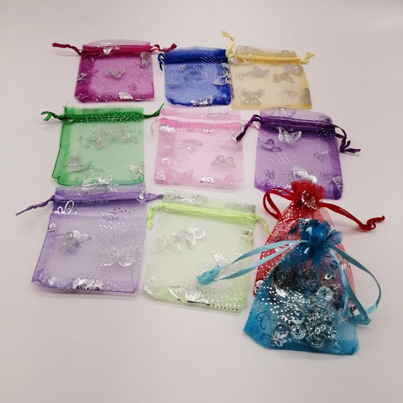 1000Pcs 15x20 17x23 20x30 Big Butterfly Organza Bag Butterfly Draw String Gift Bag for Jewelry Packing Bag Storage Display Pouch