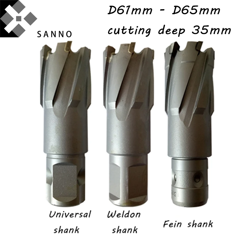 Diameter 61mm 65mm cutting deep 35mm cnc carbide T.C.T. annular cutter