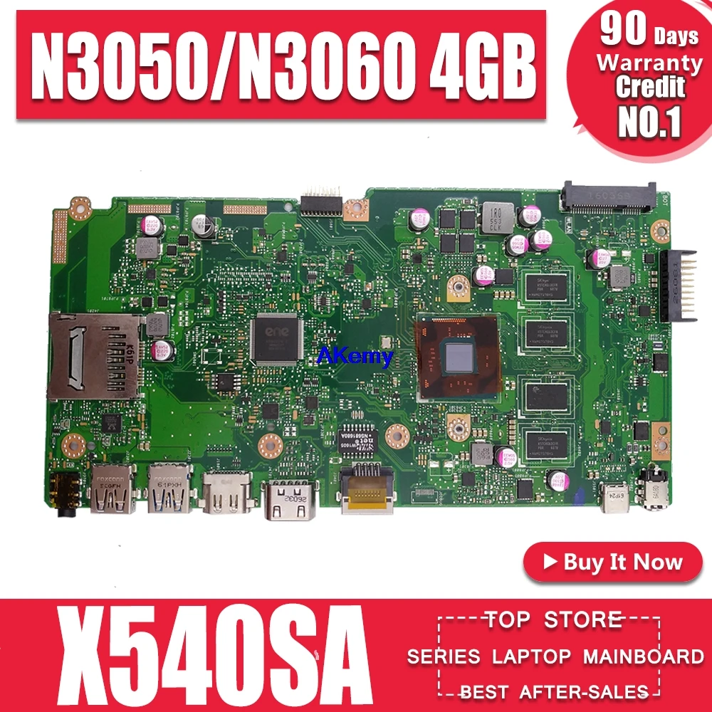  X540SA REV2.1 fit For ASUS X540S X540SA Laptop motherboard W/ 4GB-RAM test motherboard work 100% N3