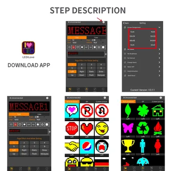 

Bluetooth Controlled Emoticon Car LED Display Screen Adjustable Real-Time Draw GIF Maker for Siri Google Voice control