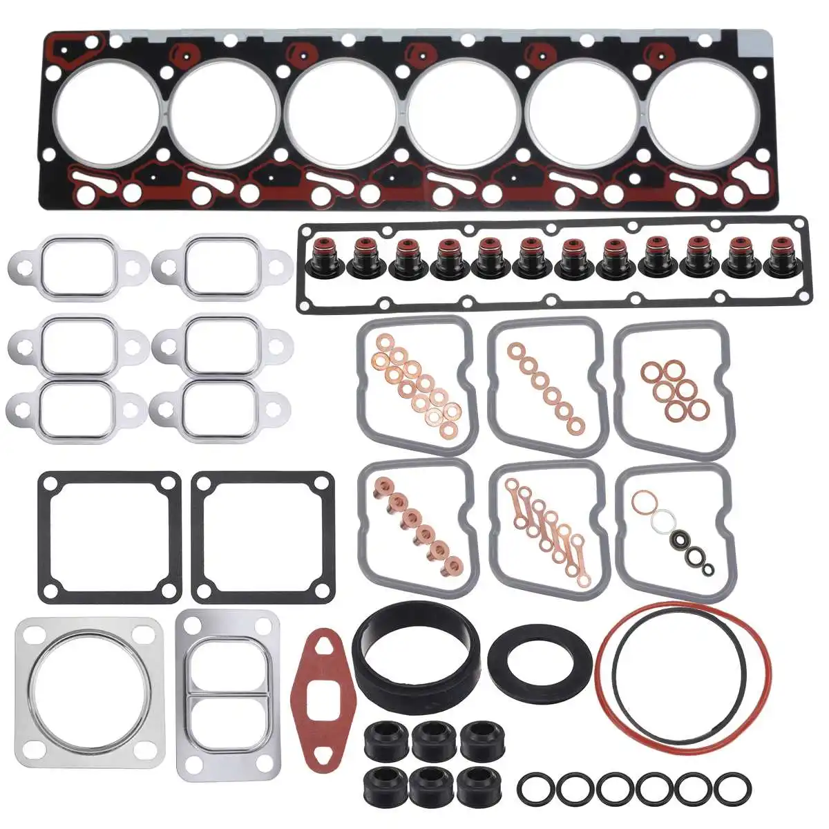 

45PCS Head Gasket Set For For Dodge Ram 6B 6BT 6BTA For Cummins 5.9L 12V (89-98) Rebuild Repair Replacement Service Kit