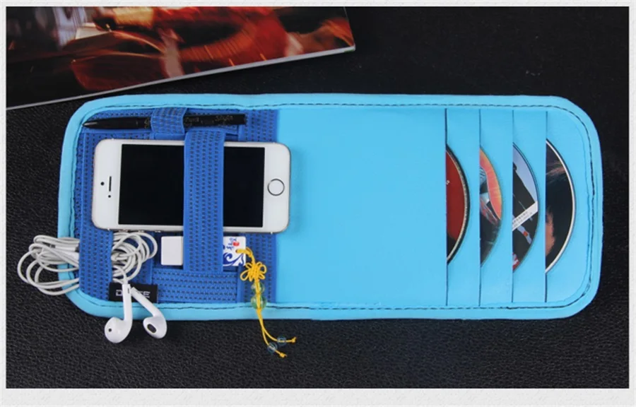 Multifunctional Car Sun Visor Car CD Glasses Fuel Card Mobile Phone Storage Bags Car Cab Co-pilot Interior Decoration Travel Bag