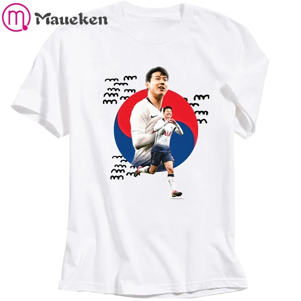 Новинка; модная футболка с надписью «Heung-Min Son»; хлопковая футболка с короткими рукавами и круглым вырезом для поклонников; подарок