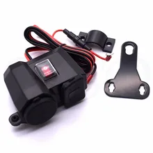 Motorcycle Dual USB Charger with Cigarette Lighter Socket LED Voltmeter waterproof For Kawasaki NINJA 650R Z800 Z900 Z1000 ZX9R