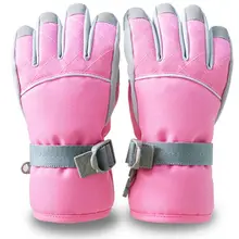 Детские зимние водонепроницаемые зимние перчатки, Нескользящие, для холодной погоды, утепленные, с плюшевой подкладкой, спортивные, для катания на лыжах, сноуборде, теплые варежки