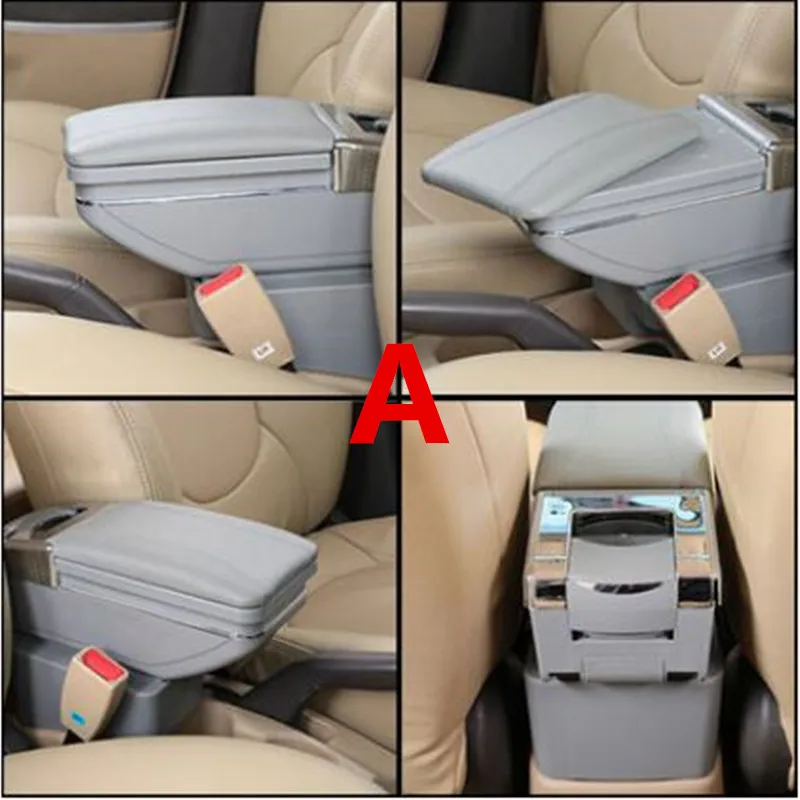 Для hyundai акцент подлокотник 2006 2007 2008 2009 2011+ USB+ двойной Слои+ свет - Название цвета: A style gray