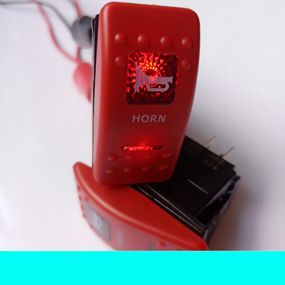 IP68 Водонепроницаемый 24 V/10A, 12 V/20A автомобиля/Авто/лодок кнопочный переключатель Кулисный красный чехол светодиодный Выключатель звукового сигнала
