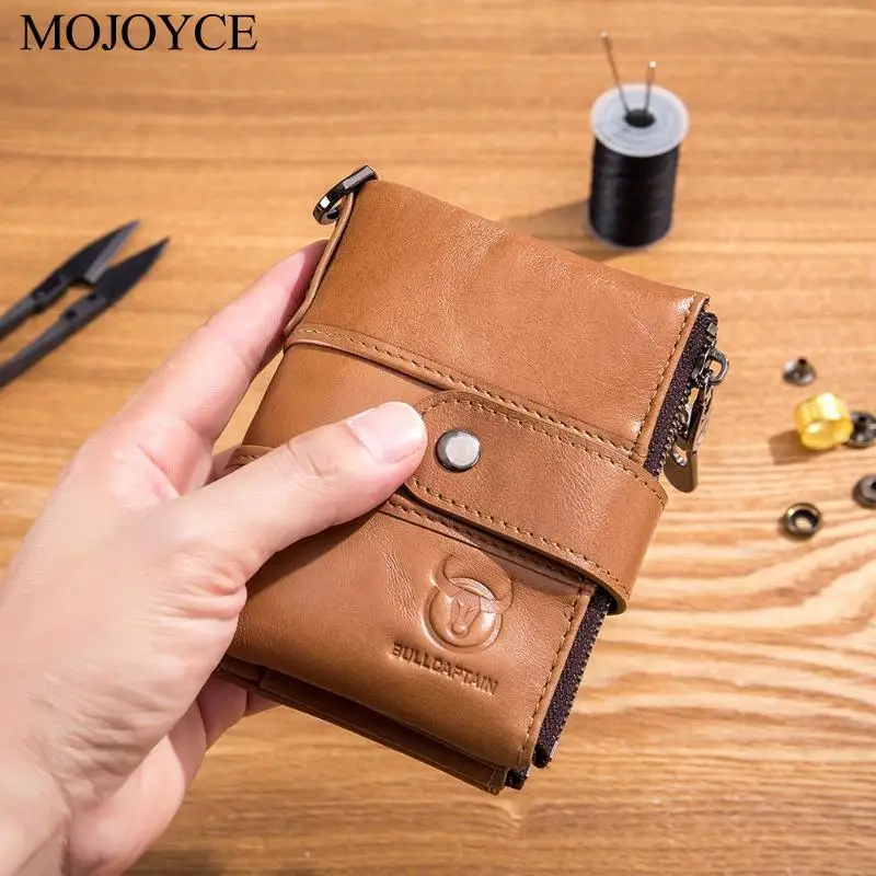 MOJOYCE Ретро Кошелек для карт из натуральной кожи клатч мужской бизнес Ретро кошелек держатель для карт кошелек сумки мужские цепи на молнии сумки