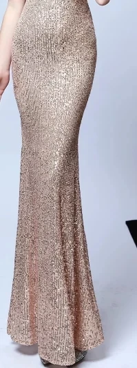 Skyyue сексуальное вечернее платье с открытой спиной бордовое вечернее платье с блестками K084 элегантное женское вечернее платье с v-образным вырезом - Цвет: Золотой