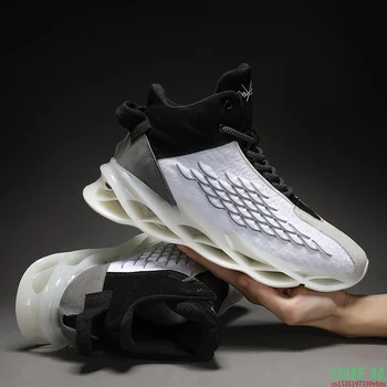 

High Top Blade Casual Shoes For Men Breathable Sneakers Antiskid Damping Outsole Sport Shoes Training Run Zapatillas