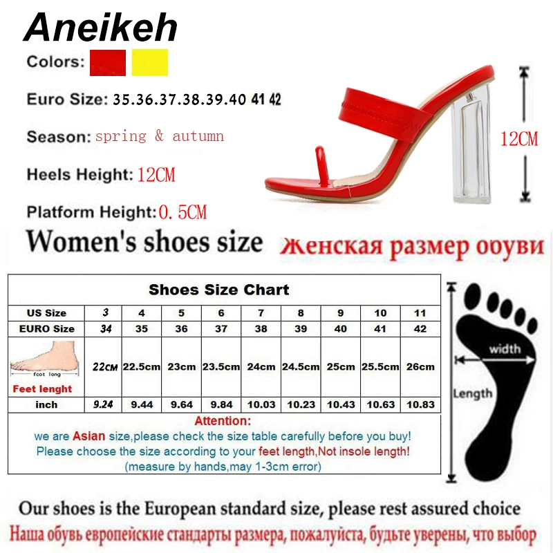 Aneikeh/Новинка года; Летние сандалии; шлепанцы; босоножки на высоком каблуке с прозрачным каблуком; Вьетнамки с пряжкой; женская обувь с перфорацией; пикантные шлепанцы