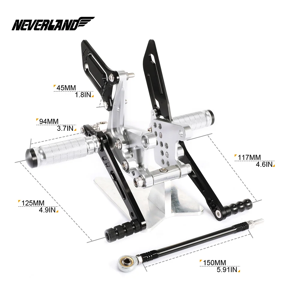 Подножки сзади, настраиваемый, CNC, пригодный для Suzuki GSXR750 1996 1997 1998 1999 2000 2001 2002 2003 2004 2005