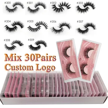 

SHIDISHANGPIN Full Strip Lashes 3D Mink Eyelashes Natural Long 30 Pairs Eyelash Hand made Wholesale Lash Bulk Fake eyelashes