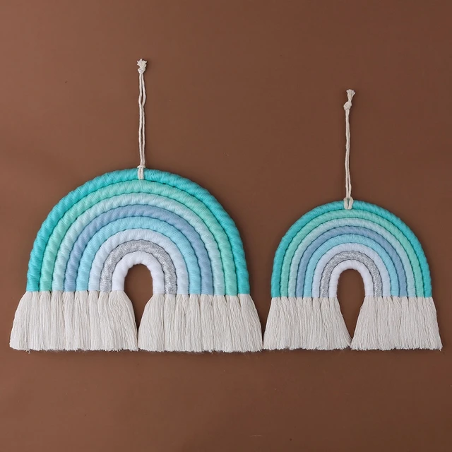 8 Layers Nordic Woven Rainbow Tapestry Home Decor Wall Hanging Toys Nursery Decor Living Room Children Girls Bedroom Decoration 2