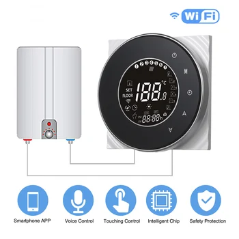 

Digital Water/Gas Boiler Heating Thermostat Energy Saving AC 95-240V 5A Touchscreen LCD Display Room Temperature Controll