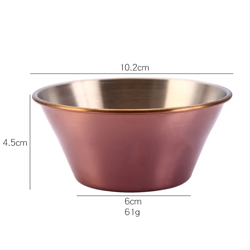 Large Rose Gold 304 детская миска для закусок из нержавеющей стали, миска для приправ, мини металлическая миска для мороженого, кухонные декоративные сервировочные миски - Цвет: Large Rose Gold