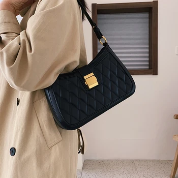 

2019 Diamond-shaped Saddle Female Shoulder Bag Classical Practical French Style Mature Concise Temperament Lady Bag Luis Vuiton
