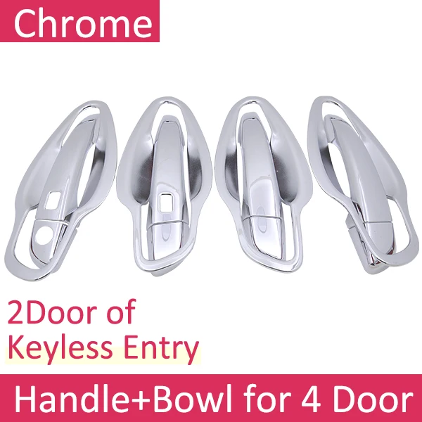 Handle Bowl 2Keyless Для peugeot 5008 MK2 Роскошная хромированная дверная ручка, Накладка для внешней отделки, наклейки для автомобильных колпачков, аксессуары для укладки - Название цвета: Handle Bowl 2Keyless