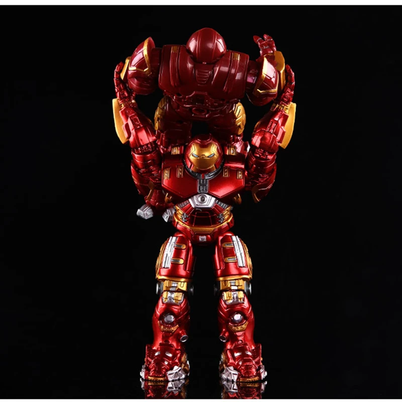 18cm Avengers 2 Iron Man Armor Joints Movable Action Figure Iron Man Hulk Buster Figures Mark with LED Light Toys Model for Kids