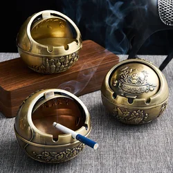Metal Ashtray Zen Home Living Room Creative Chinese Style Smoke-Proof Fly Ash with Lid Ashtray