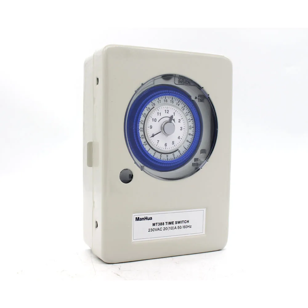 ManHua 100-240VAC 20A MT388 din-рейка механический монтажный таймер переключатель