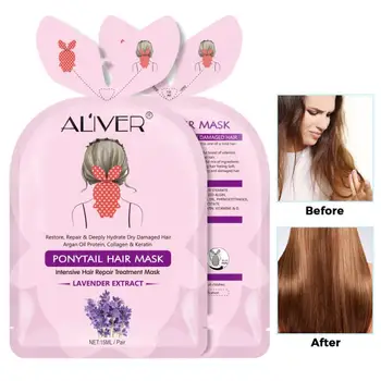 

HOT Hair Mask Tail Nursing Mask Deep Nourishment Hair Membrane Repair Hair Bifurcation Buttercup Hair Treatment Care15ml TSLM1