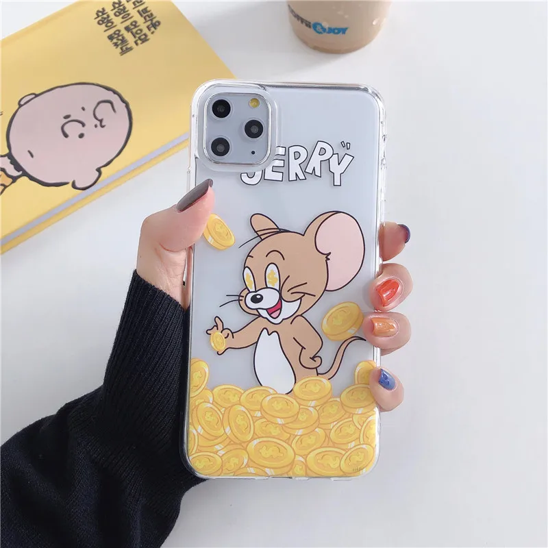 Забавный чехол для телефона Tom Jerry для iPhone 11, 11Pro Max, милый мультяшный чехол с котом, мышкой, чехлом для денег для iPhone X, XR, XS, Max, 8, 7, 6, 6s Plus, чехол