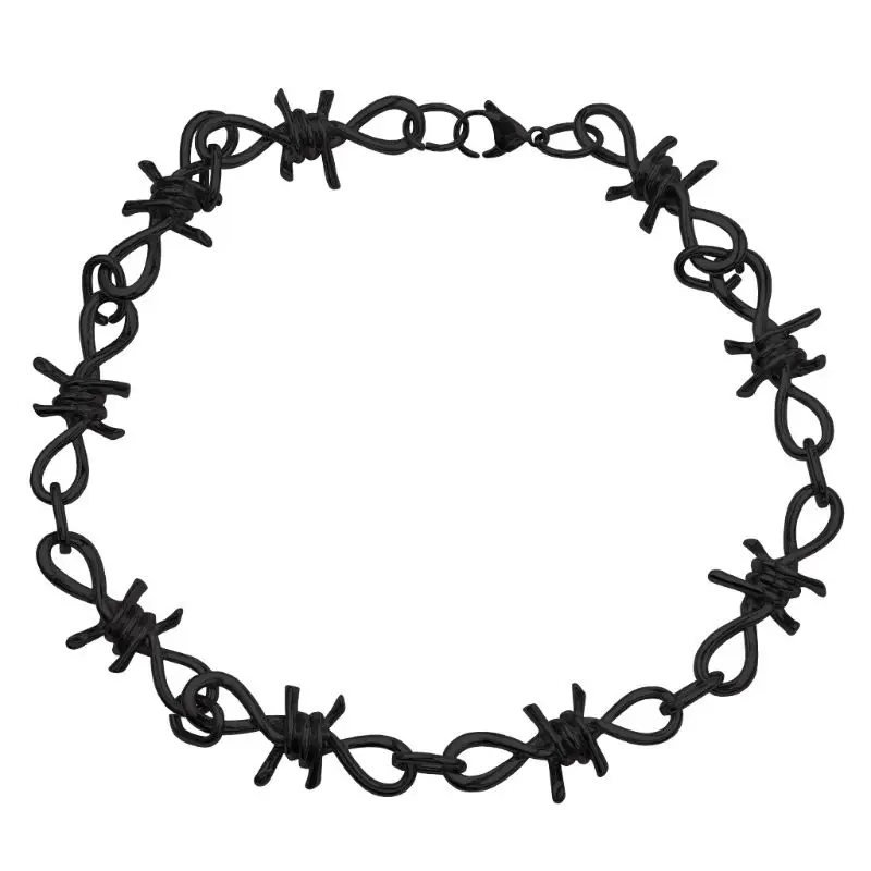 Модные мужские панк шипы ожерелье Женщины личности рок Bramble ключицы цепи