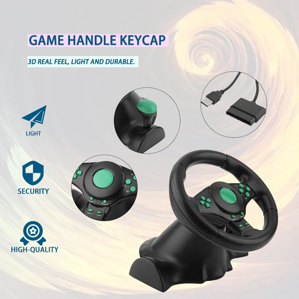 180 Degree Rotation Gaming Vibration Racing Steering Wheel With Pedals For XBOX 360 For PS2 For PS3
