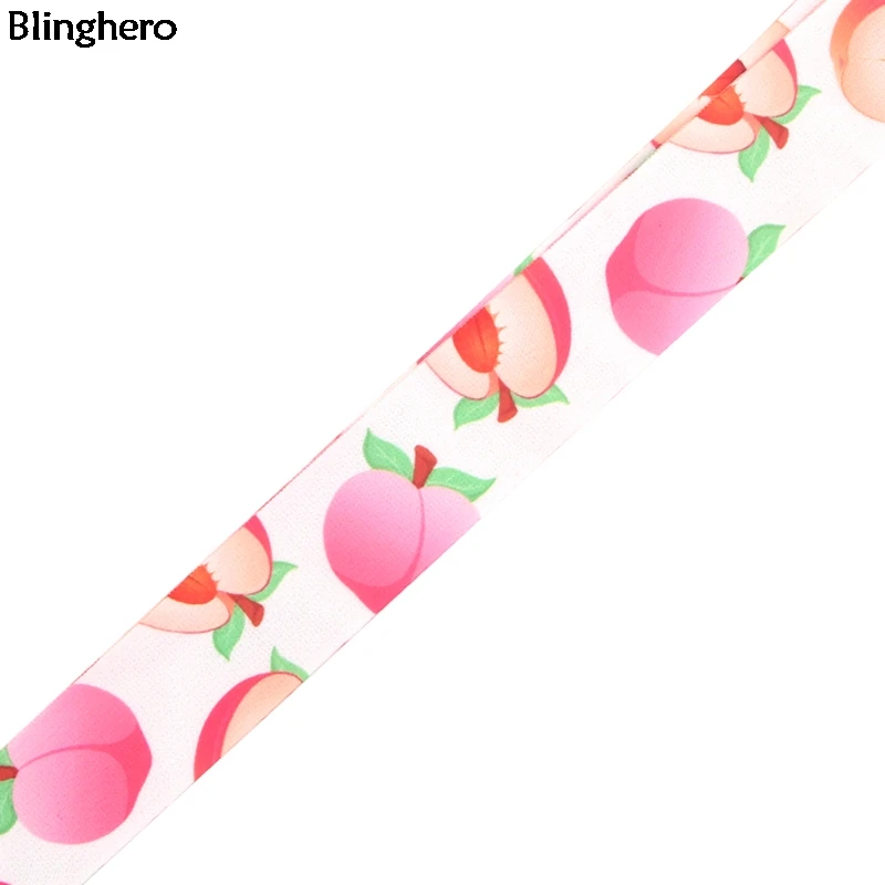 Blinghero персиковый шнурок для ключей, классный держатель для телефона на шею, ремни с фруктовым принтом, Висячие веревки, модный аксессуар для женщин и детей, BH0309
