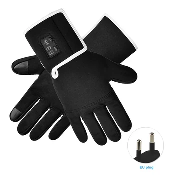 

1pair Men Women Cycling Rechargeable Heated Gloves Soft Liners Thin Temperature Adjustment Multifunction Skating Driving Winter