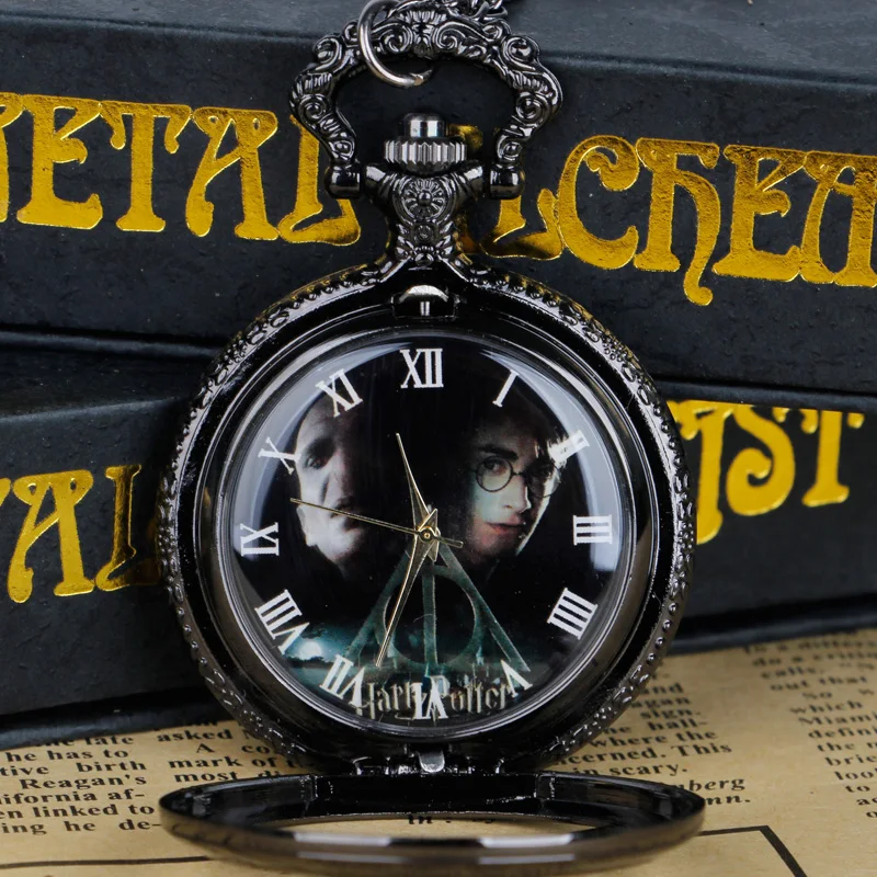 Classic Magic Hollow Triangle Carving Quartz Pocket Watch Necklace Clock Pendant Unisex Fob Watches reloj hombre
