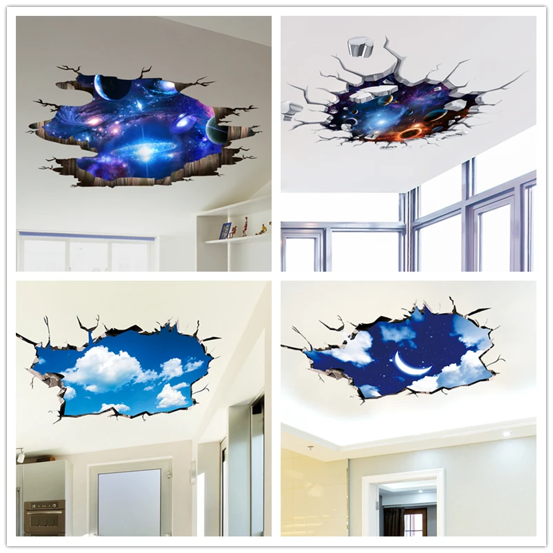 Наклейки на стену в космосе планеты космической Галактики настенные наклейки