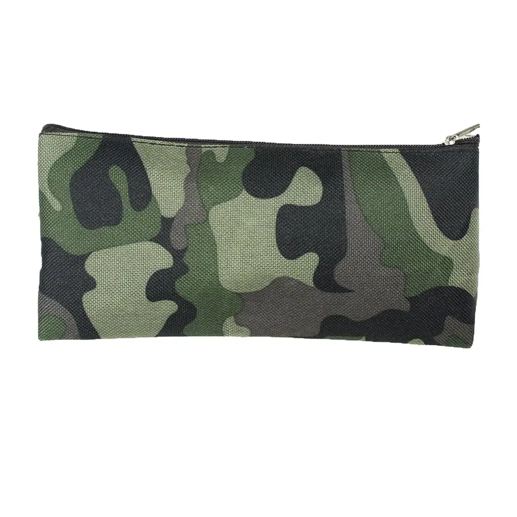 

Simple Camouflage Pencil Case Small Fresh Large Capacity Pen Box Student Student Stationery Bag Pencil Bag Orange