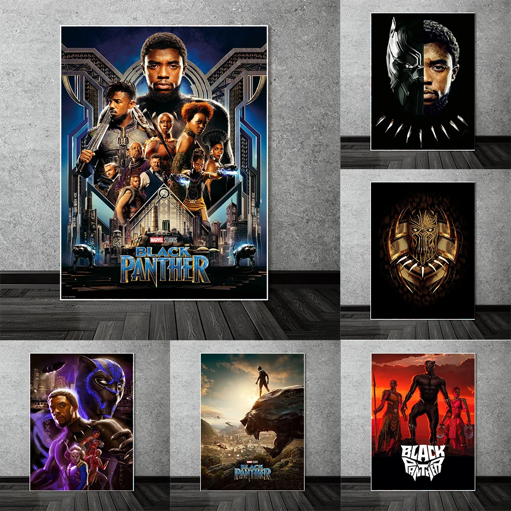 Marvel Movie Black Panther Posters And Prints Superhero Canvas Paintings On The Wall Art Canvas