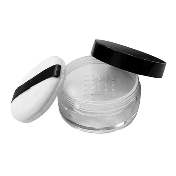 

10g Puff Portable Round Shape Reusable Loose Powder Container With Sieve Cosmetic Lightweight Handheld Compact Refillable Box