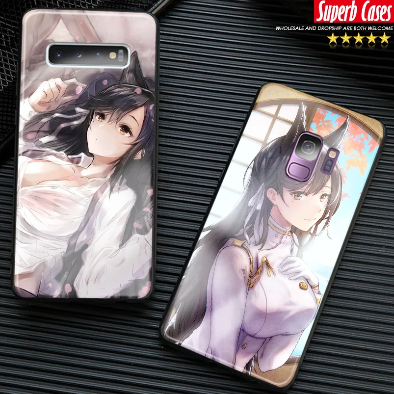 Мягкий силиконовый чехол Atago с закаленным стеклом для Samsung Galaxy S8 S9 S10e S10 S20 Ultra Note 8 9
