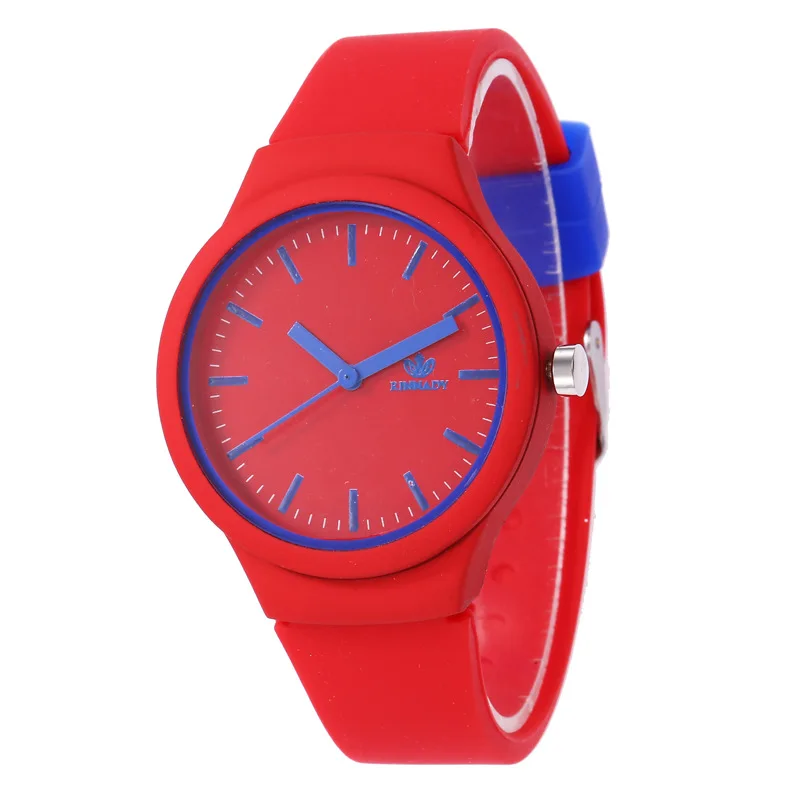 

2018 Korean-style Fashion Casual Candy Color Contrast Color Quartz Watch Colorful Plastic Youth Students Watch