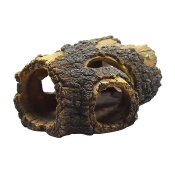

Out Mini Artificial Landscape Ornaments Non Toxic Sleep Rest Betta Fish Log Resin Tree Trunk Ornament Underwater