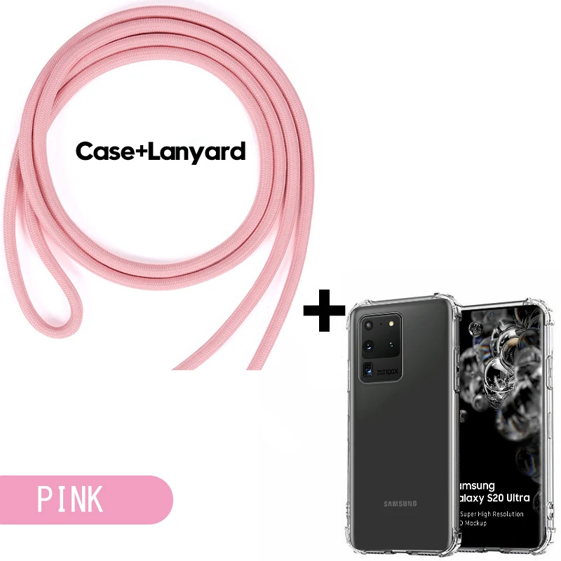Transparent Soft Silicone Phone Case with Neck Strap Lanyard