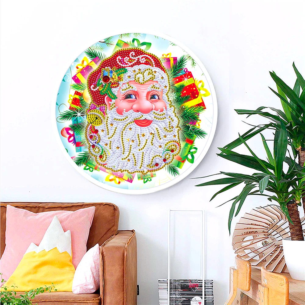 Koop Huacan 5D Diamant Schilderij Kerst Speciale Vormige Diamant Borduurwerk Kerstman Met Frame Decoraties Thuis Nieuwjaar Gift