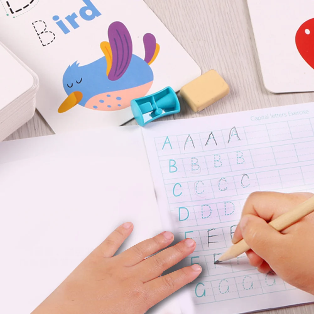 

Kids Literacy Game Educational Cards Toy Erasable Practice Handwritten Cards Kids English Word Learning Cards Exercise Book