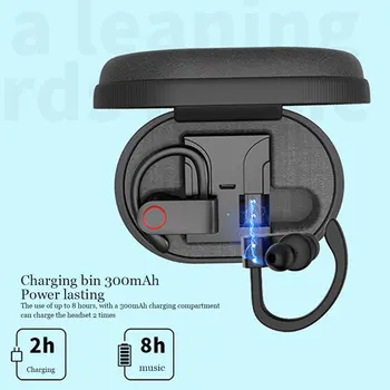 

TWS-A9 Bilateral Talking Bluetooth 5.0 Ear Hook Type Charging Warehouse Headset Long 8 hours battery life