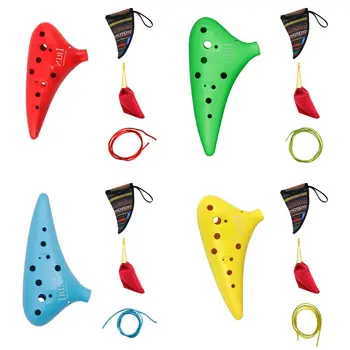 

1 Set 12 Hole C Ocarina Blue/Green/Ged/Yellow + National Wind Package Musical Instrument 4 Colors