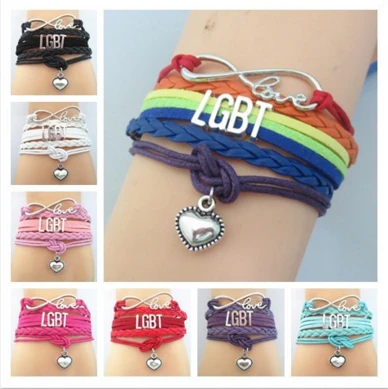 Бесконечная любовь браслет с символикой ЛГБТ сердце очарование Лучший Друг
