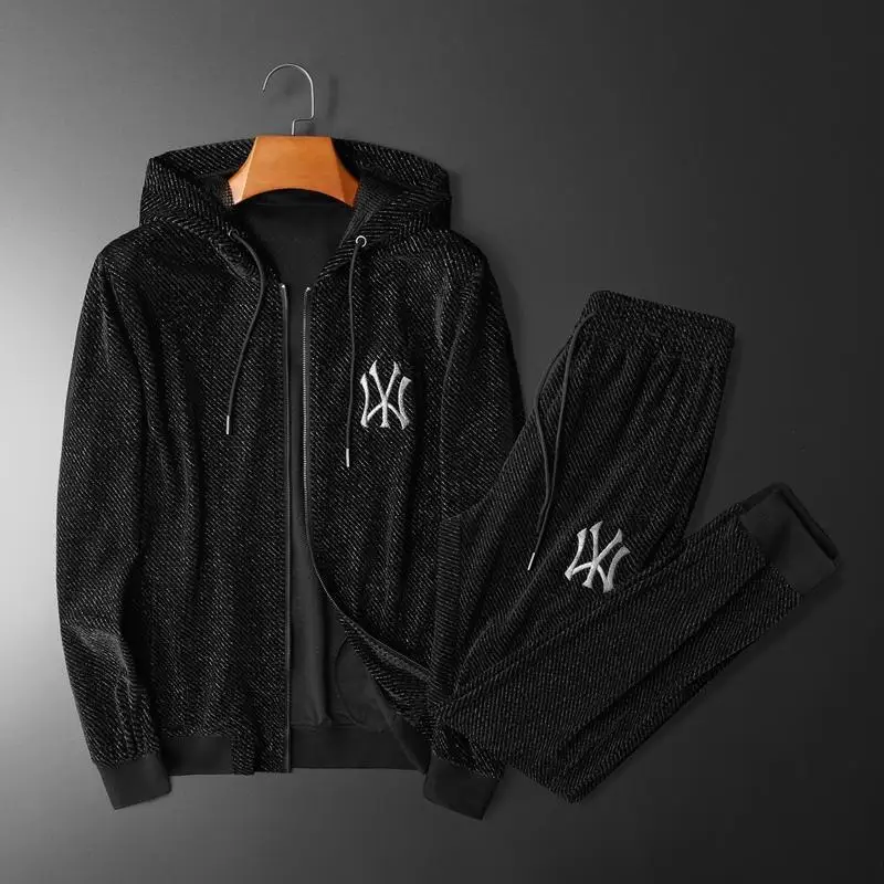 

Light Luxury Casual Suit Men's Autumn Embroidered Cardigan Jacket Hooded Thin Sports Two-Piece Set