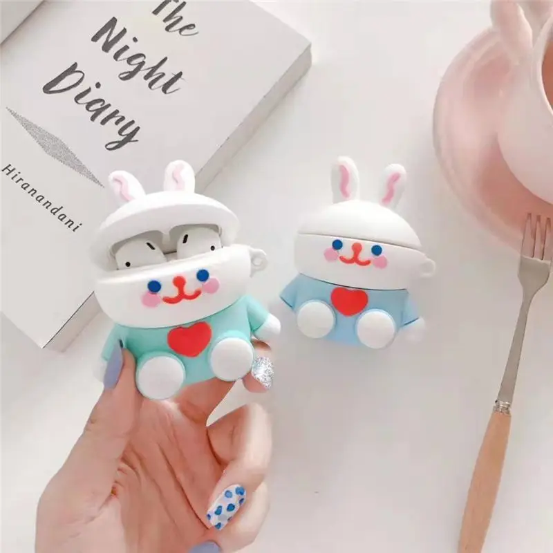 3D гарнитура Набор для Airpods силиконовый массажер Мультфильм Bluetooth чехол для гарнитуры