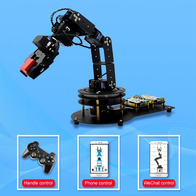 6 DOF Mechanical Arm DIY Kit Robotic Manipulator for Arduino Learning Unassembled Basic Remote Control | Электроника