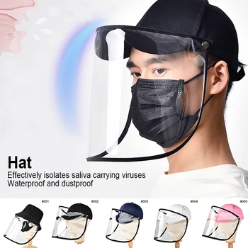 

Transparent mask face shield Anti-Spitting pollution Full Face Mask Hat Outdoor sport running Mask Cap facial Shields Respirator
