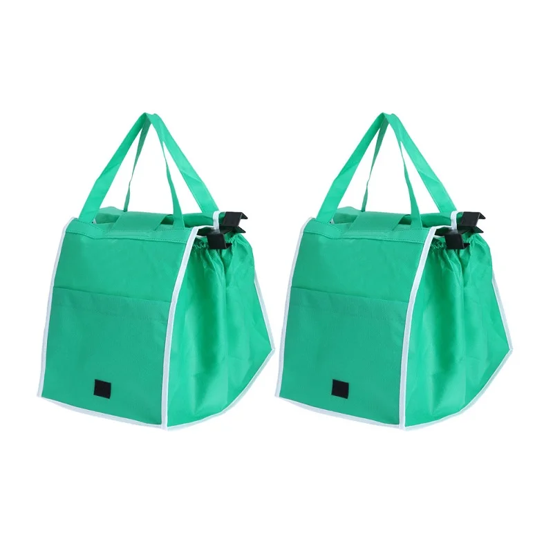 2 pcs 4 шт./компл. утолщаются тележка для супермаркета Бакалея Grab сумки для хранения складные многоразовые экологически чистые сумки складной - Цвет: 2 pcs